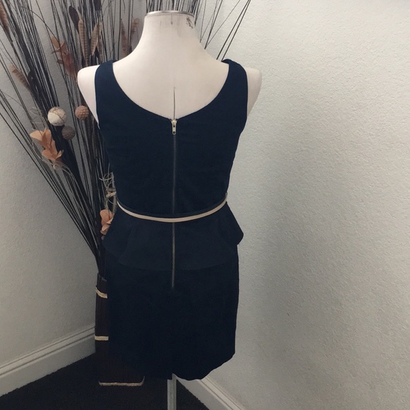 NWOT - XOXO Dark Blue Peplum Waist Career Dress - Picture 4 of 9